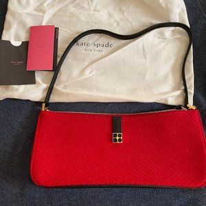 kate spade red wool tiny handbag